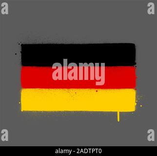 Graffti Deutschland Fahne gesprüht über Grau Stock Vektor