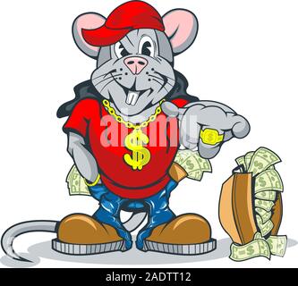 Reich Ratte zeigt die Fülle des Reichtums Stock Vektor