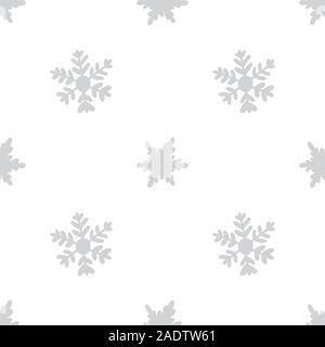 Grau Silber oder monochrom Licht nahtlose Schneeflocken Muster. Doodle nettes Design. Toll für Drucken, Paket, Webseiten, Kleidung. Neues Jahr und Weihnachten Stock Vektor