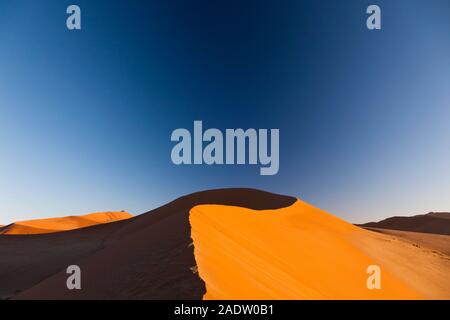Dünen von Sossusvlei am Morgen, Namib-Wüste, Namib-Naukluft-Nationalpark, Namibia, Südliches Afrika, Afrika Stockfoto