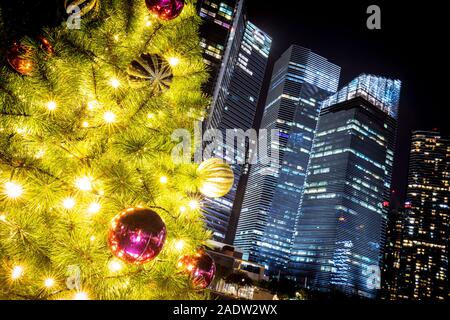 Singapur Weihnachten feiern in der Stadt Stockfoto