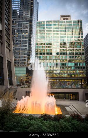 Exelon Plaza Brunnen, dem Loop, Chicago, Illinois, USA Stockfoto