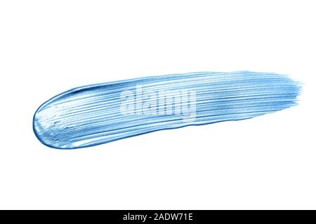 Schön texturierte Blau melallic Strich auf weißem Hintergrund. Stockfoto