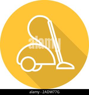 Staubsauger Flachbild lineare lange Schatten Symbol. Sweeper. Vektor linie das Symbol Stock Vektor