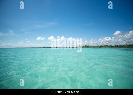 Karibischer Traum - türkisfarbenes Wasser in Yucatan Stockfoto