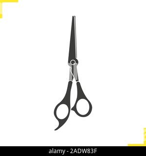 Schere Glyphe Abbildung. Silhouette Symbol. Scheren. Negativer Platz. Vektor isolierte Symbol Stock Vektor