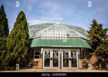 Lincoln Park Conservatory, Lincoln Park, Nordseite, Chicago, Illinois, USA Stockfoto