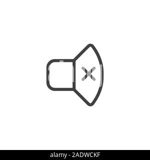 Handy Ton aus oder auf das Symbol w Linien zeigen Sound Stock Vektor