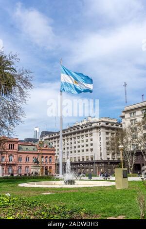 Die Casa Rosada (rosa Haus), Büro des argentinischen Präsidenten, der Plaza de Mayo in Buenos Aires, Argentinien, Südamerika, Stockfoto