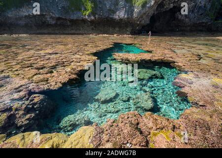 Avaiki rock Tide Pools, Südpazifik, Niue Stockfoto