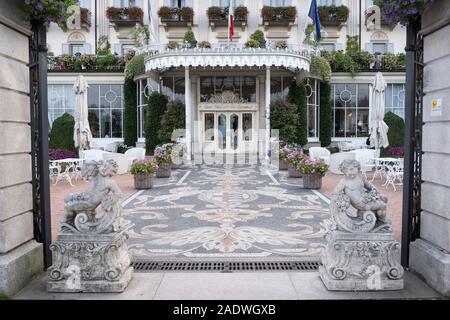 Italien, Lombardei, Lago Maggiore: Borromäischen Inseln Grand Hotel in Stresa, Küstenstadt Lago Maggiore Stockfoto