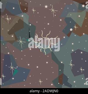 Nahtlose Muster mit Sternen. Kosmische Hintergrund. Vector Illustration Stock Vektor
