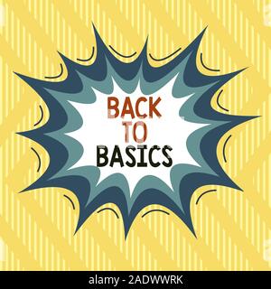 Text Zeichen darstellend zurück zu Grundlagen. Business foto Präsentation einfache Dinge grundlegend wichtige Primäre Grundlage Asymmetrischer ungleichmäßig geformte Format Stockfoto