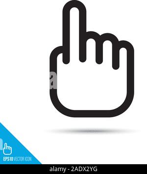 Zeigende Hand Symbol Leitung. Finger Geste vektor Symbol. Benutzeroberfläche das Piktogramm für Internet und Apps. Stock Vektor