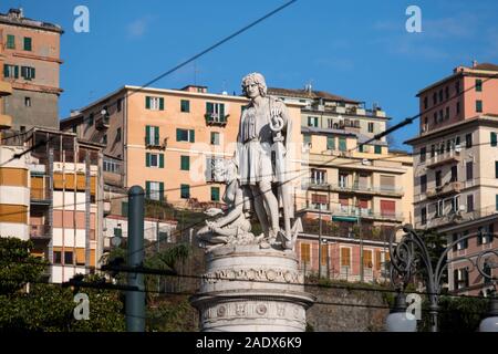 Denkmal von Christoph Kolumbus in Genua, Italien, Europa Stockfoto