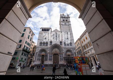 Cattedrale Metropolitana di San Lorenzo Römisch-Katholische Kathedrale in Genua, Italien, Europa Stockfoto