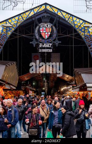 St. Josep der Markt La Boqueria in Barcelona, Spanien, Europa Stockfoto