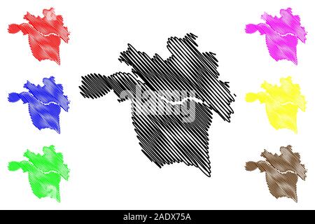 Richmond City (USA Städte, Vereinigte Staaten von Amerika, usa Stadt) Karte Vektor-illustration, kritzeln Skizze Stadt Richmond Karte Stock Vektor