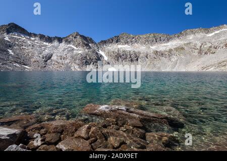 See Einzigem, alpine Landschaft. Windbachtal. Krimmler Achental. Österreichischen Alpen. Europa. Stockfoto