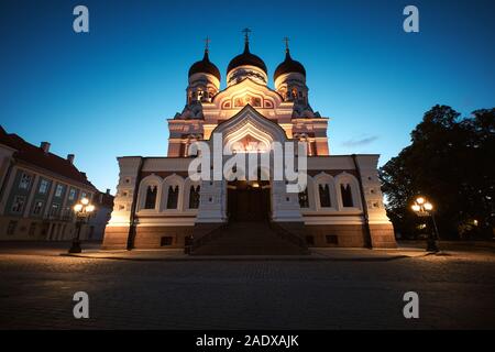 Alexander Nevsky Kathedrale, eine Russische Orthodoxe Kirche in Tallinn, Altstadt, Estland Stockfoto