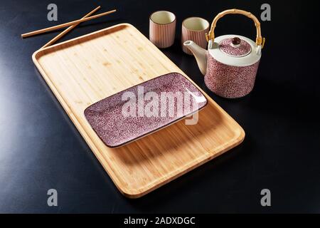 Einstellen der Platte im japanischen Stil Stockfoto