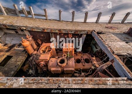 Altes Fischerboot, Insel Flatey, Westfjorde, Island Stockfoto