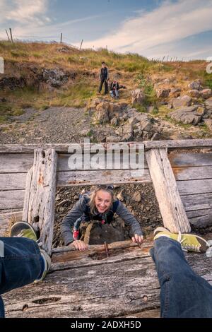 Altes Fischerboot, Insel Flatey, Westfjorde, Island Stockfoto