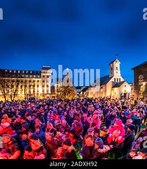 Weihnachten, Reykajvik, Island Stockfoto