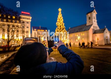 Weihnachten, Reykajvik, Island Stockfoto