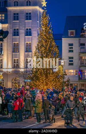 Weihnachten, Reykajvik, Island Stockfoto