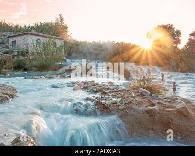 Herrliche Aussicht auf den Sulphur Springs, Saturnia, Italien Stockfoto