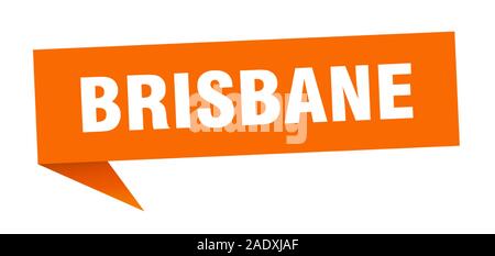 Brisbane Aufkleber. Orange Brisbane Wegweiser Zeiger Zeichen Stock Vektor