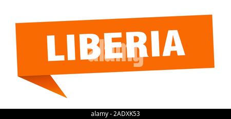 Liberia Aufkleber. Orange Liberia Wegweiser Zeiger Zeichen Stock Vektor