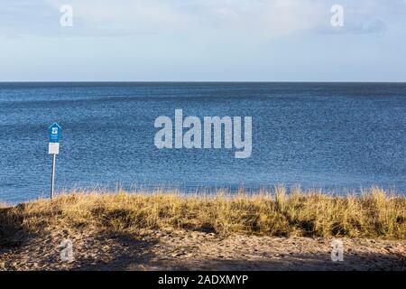 Sylt, Braderuper Heide, Wattenmeer, Informationsschild Stockfoto