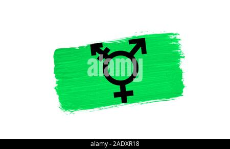 Gemalt Flagge von Israelischen Transgender auf weißem Hintergrund Stockfoto