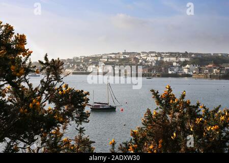 Falmouth aus Flushing New Quay, Penryn Fluss, Cornwall, Großbritannien Stockfoto