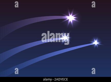 Bunt beleuchtete Feuerwerk auf dunklem Hintergrund. Glühende Objekte. Stock Vektor