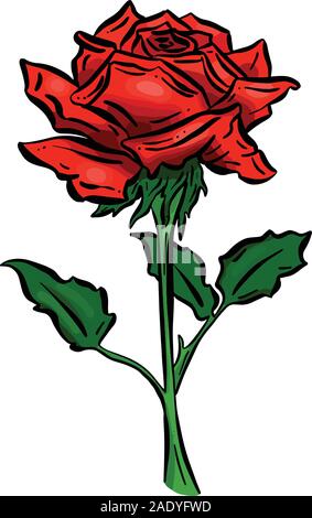 Abstrakte Cartoon Rose Illustration Vektor Blume Symbol für Logo Stock Vektor