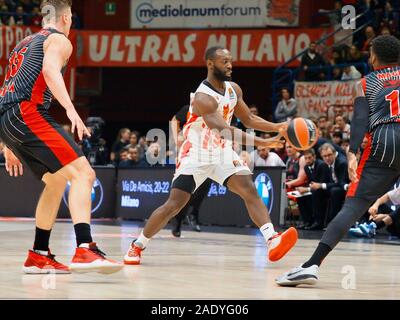 Mailand, Italien. 5 Dez, 2019. Jenkins von Crvena Zvezda mts Stella rossa belgradoduring AX Armani Exchange Milano vs Crvena Zvezda Mts Belgrado, Basketball Euroleague Europameisterschaft in Mailand, Italien, 05. Dezember 2019 - LPS/Savino Paolella Credit: Savino Paolella/LPS/ZUMA Draht/Alamy leben Nachrichten Stockfoto