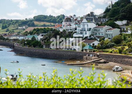 Blick vom Mont Orgueil Castle, Jersey, Channel Islands Stockfoto