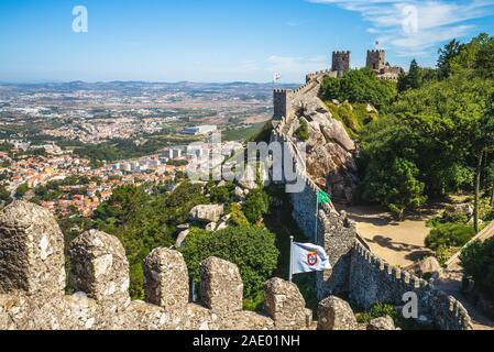 Schloss von den Mauren in Sintra, Portugal Stockfoto