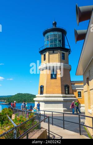 Split Rock Lighthouse ist ein Leuchtturm südwestlich von Silver Bay, Minnesota, USA am Nordufer des Lake Superior. Die Struktur wurde entwickelt Stockfoto