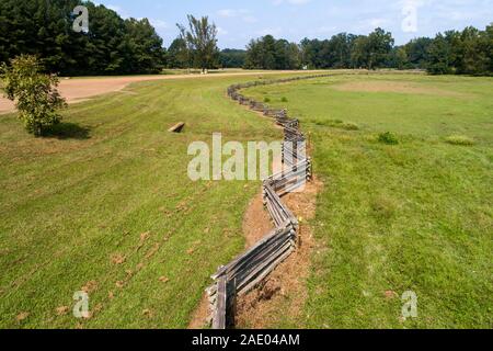 Den Natchez Trace Parkway Mississippi MS auch als die 'alten Natchez Trace', ist ein historischer Waldweg innerhalb der Vereinigten Staaten, die Rou erstreckt sich bekannt Stockfoto