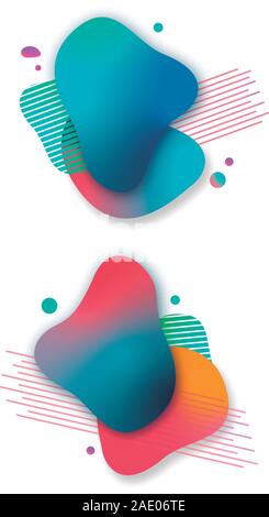 Hand gezeichnet vector Abbildung oder Zeichnung von den beiden olorful Abstract Blasen Banner Design Stock Vektor