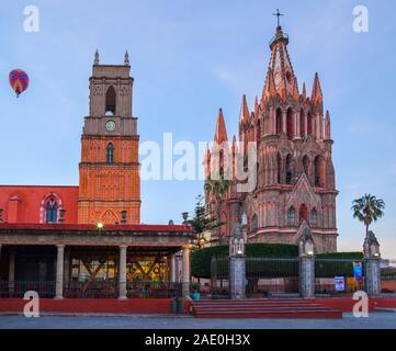 Parroquia de San Miguel Arcángel, in der Stadt San Miguel de Allende, Guanajuato Mexiko Stockfoto