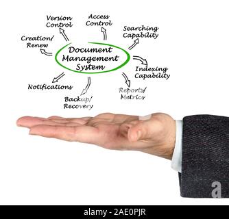 Diagramm der Document Management System Stockfoto
