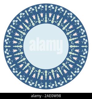Dekorative Platte mit runden floralen Ornament. Mandala Rundschreiben floralen Muster. Mode Hintergrund mit verzierten Teller. Vector Illustration EPS 10. Stock Vektor