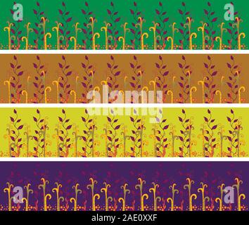 Florale Banner mit handgezeichneten Elementen. Vector Illustration. Stock Vektor