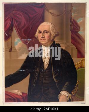 George Washington (Februar 22, 1732 - Dezember 14, 1799) war ein US-amerikanischer politischer Führer, Militär, General, Staatsmann, und Gründung Vater, der als der erste Präsident der Vereinigten Staaten von 1789 bis 1797 gedient. Zuvor führte er Patriot Kräfte zum Sieg in der Nation Krieg für die Unabhängigkeit. Er stand der Verfassungskonvent von 1787, die Verfassung der Vereinigten Staaten und ein Bund gegründet. Washington hat der "Vater des Landes" wurde für seine vielfältigen Führung in der formativen Tage der neuen Nation bezeichnet. Stockfoto