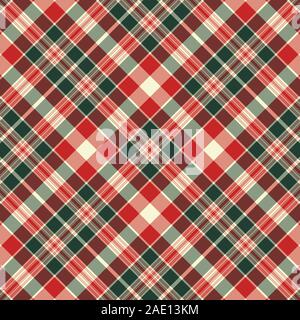 Tartan Rot und Grün nahtlose Muster. Textur für Plaid, Tischdecken, Kleidung, Hemden, Kleider, papier, Bettwäsche, Bettdecken, Steppdecken und andere textile Pr Stock Vektor